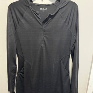 Athleta Black Long Sleeve Hoodie Tunic